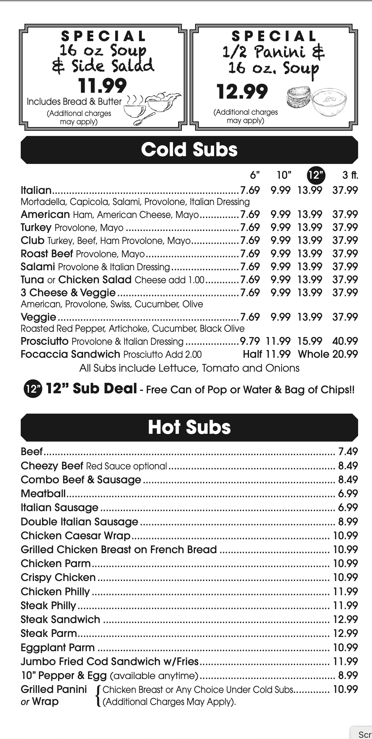 Asti Deli Menu